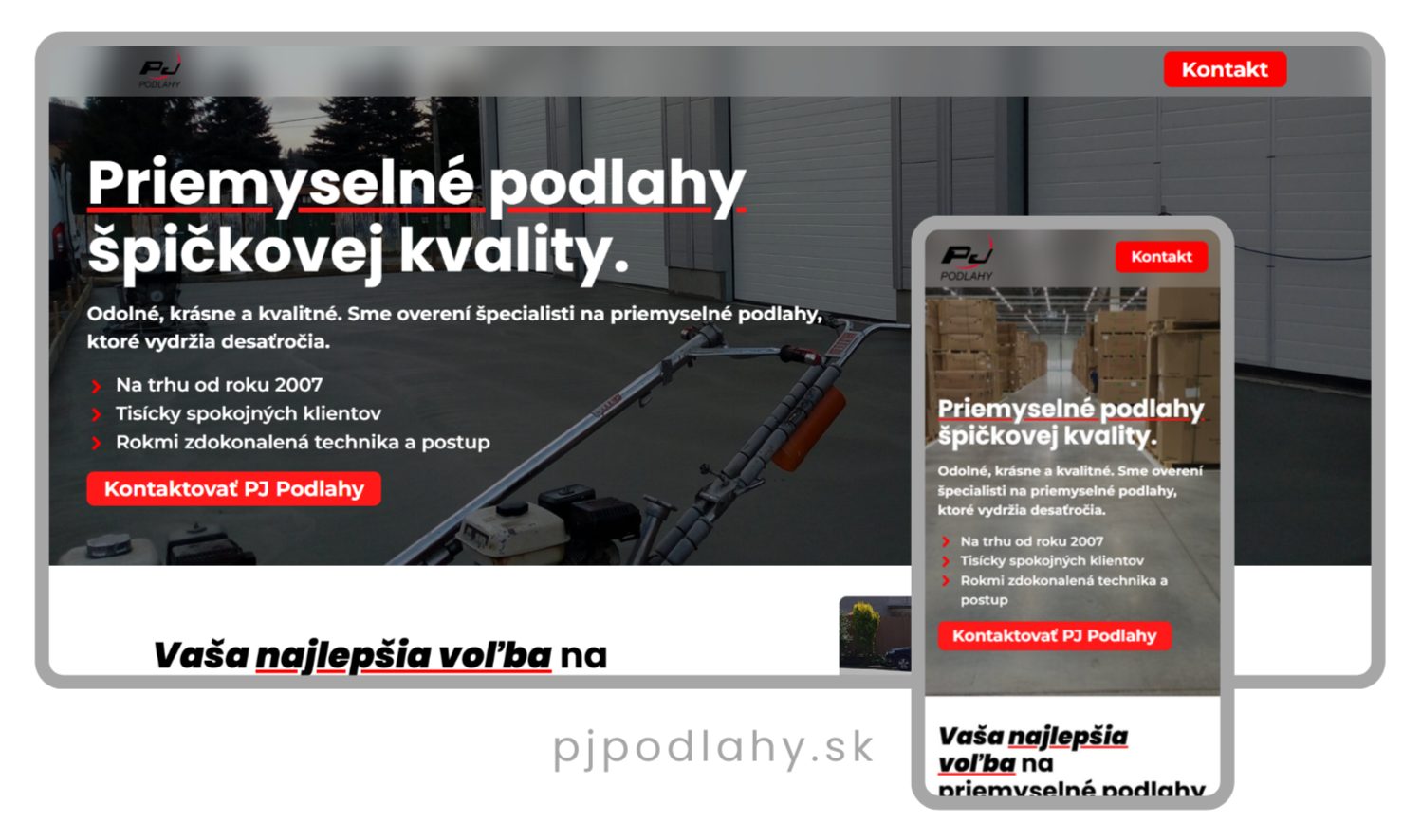 weby pre stavebné firmy