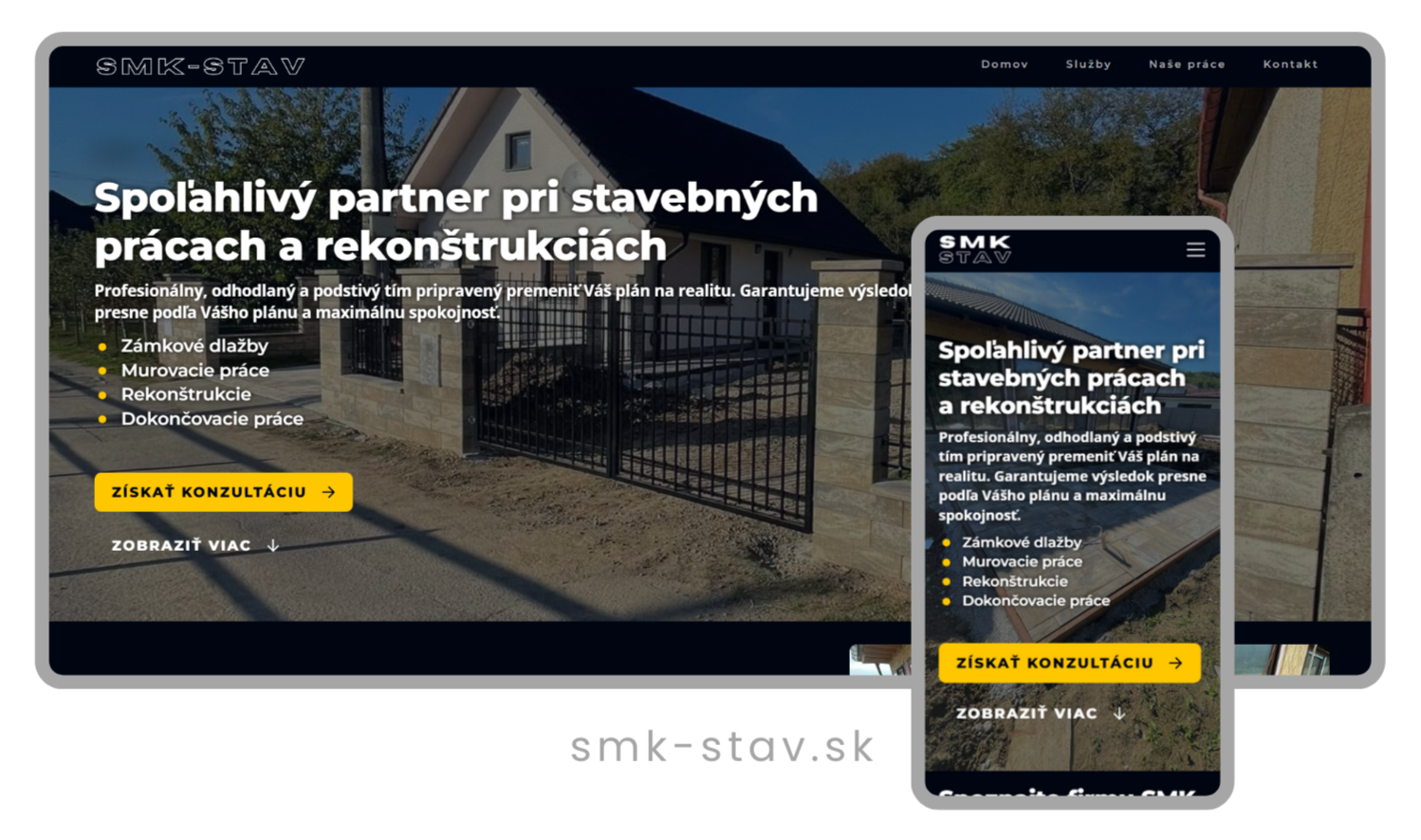 weby pre stavebné firmy